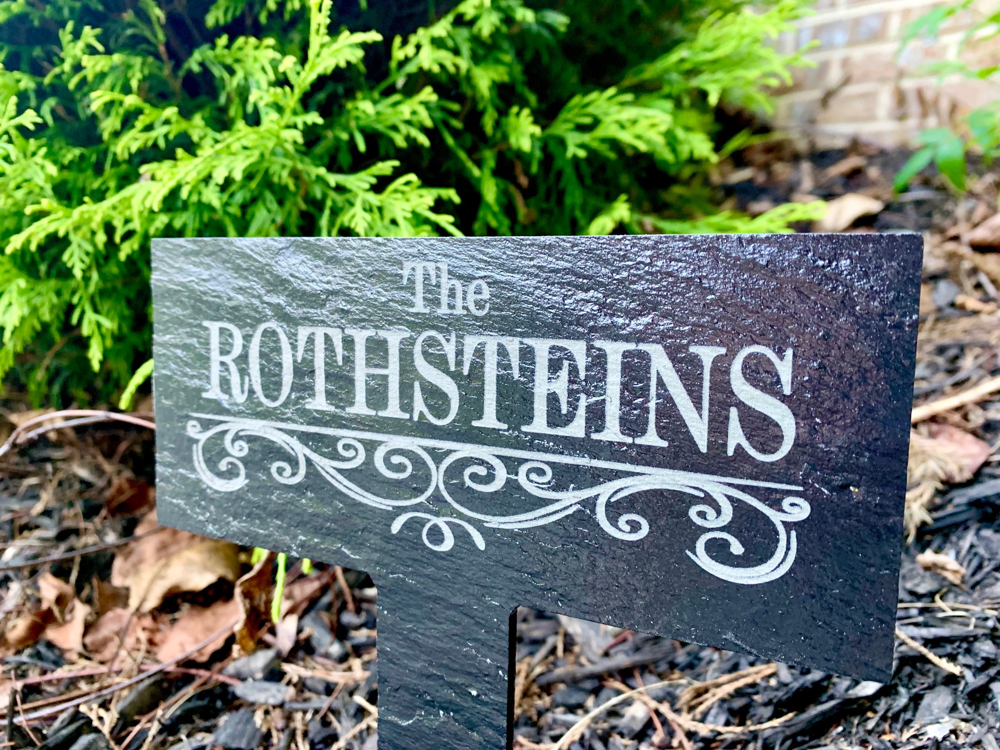 Personalized Last Name Slate Garden Stake - MixMatched Creations