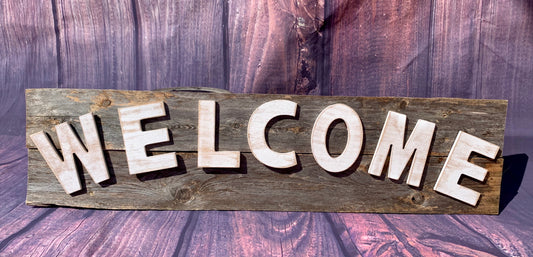 Welcome Rustic Repurposed Wood Sign Clearance - MixMatched Creations