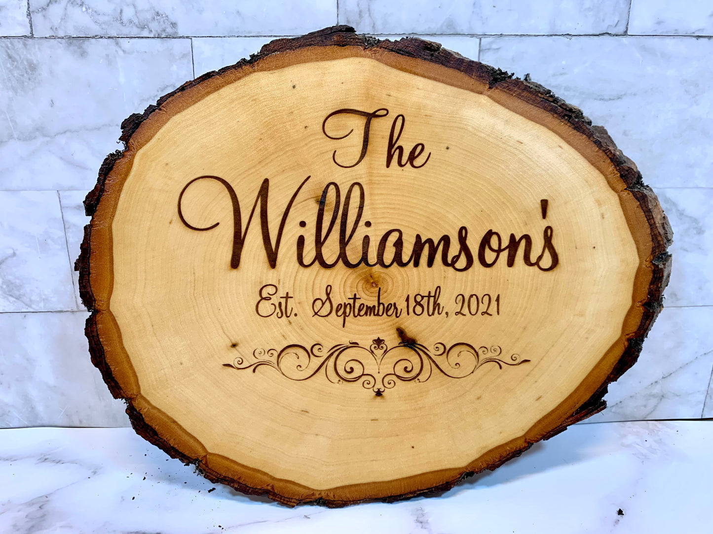 Custom Personalized Live Edge Wood Sign