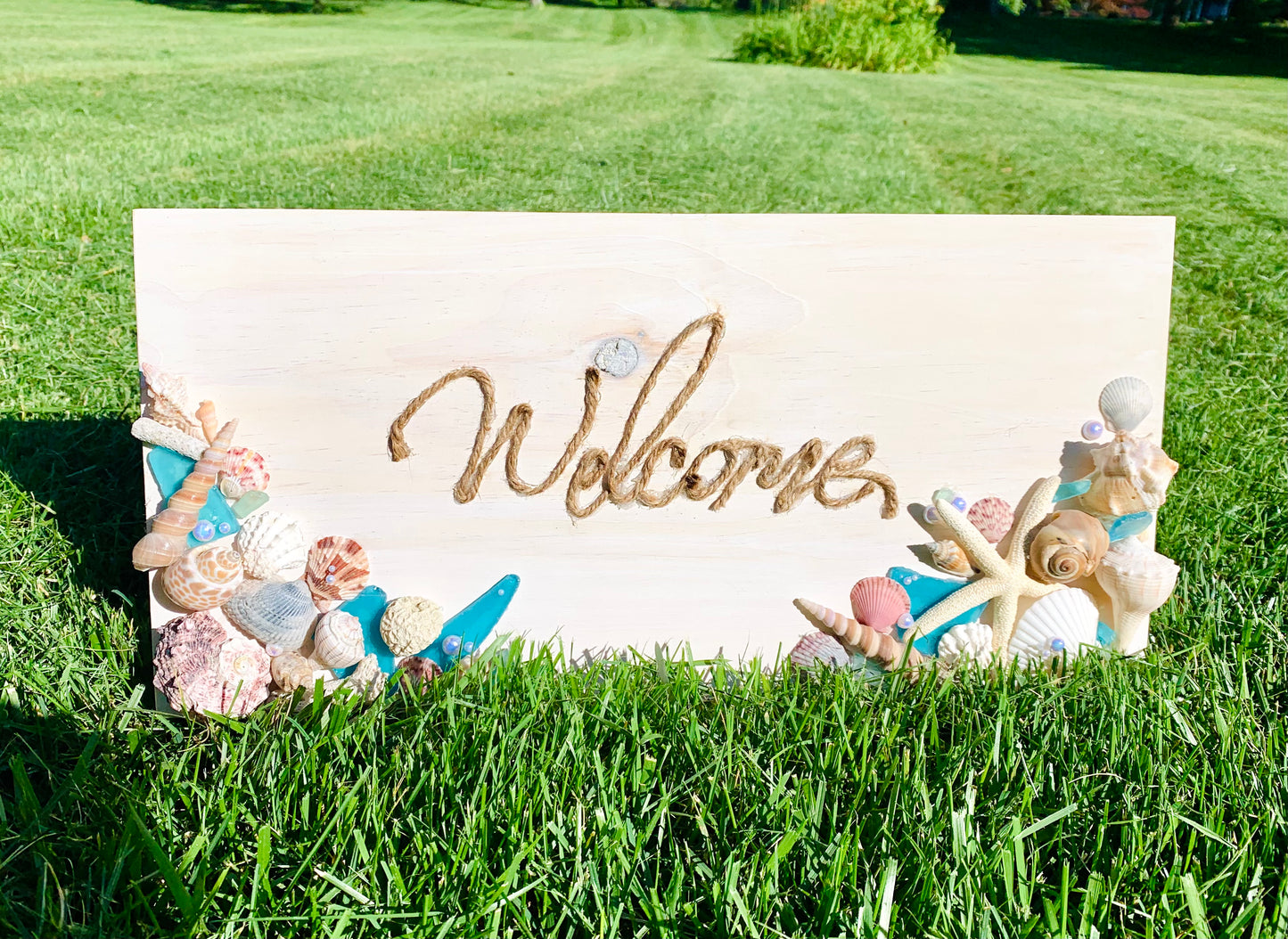 Welcome Sea Shell Beach Wood Sign Clearance - MixMatched Creations