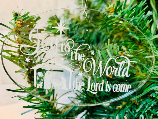 Joy To The World Acrylic Christmas Ornament - MixMatched Creations