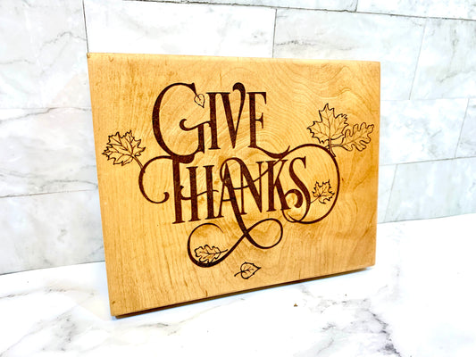 Give Thanks Wooden Sign Clearance - MixMatched Creations