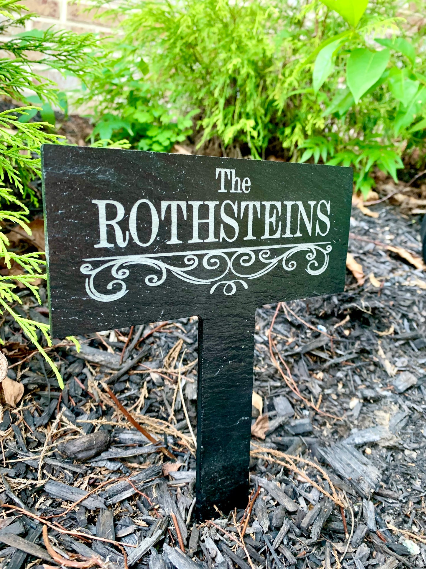 Personalized Last Name Slate Garden Stake - MixMatched Creations