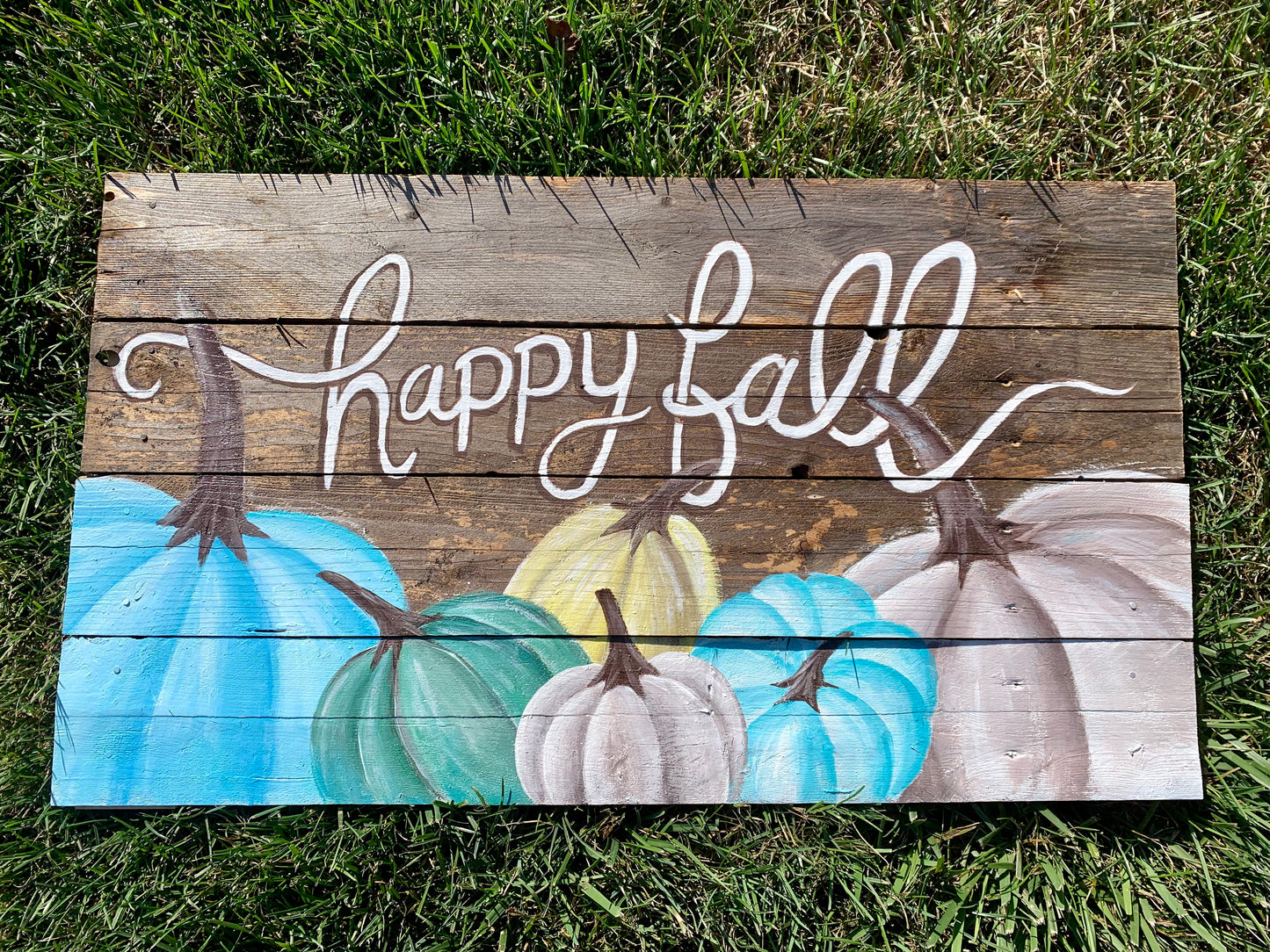 Happy Fall Autumn Painted Wood Sign