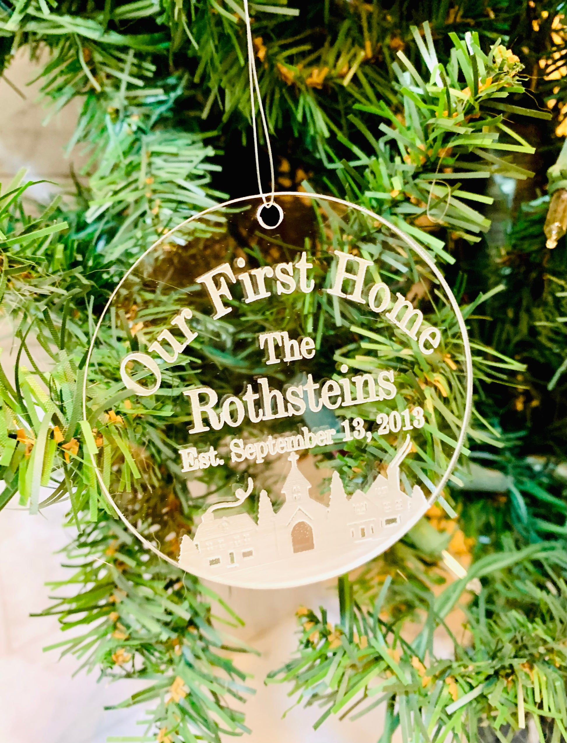 Our First Home Acrylic Christmas Ornament - MixMatched Creations
