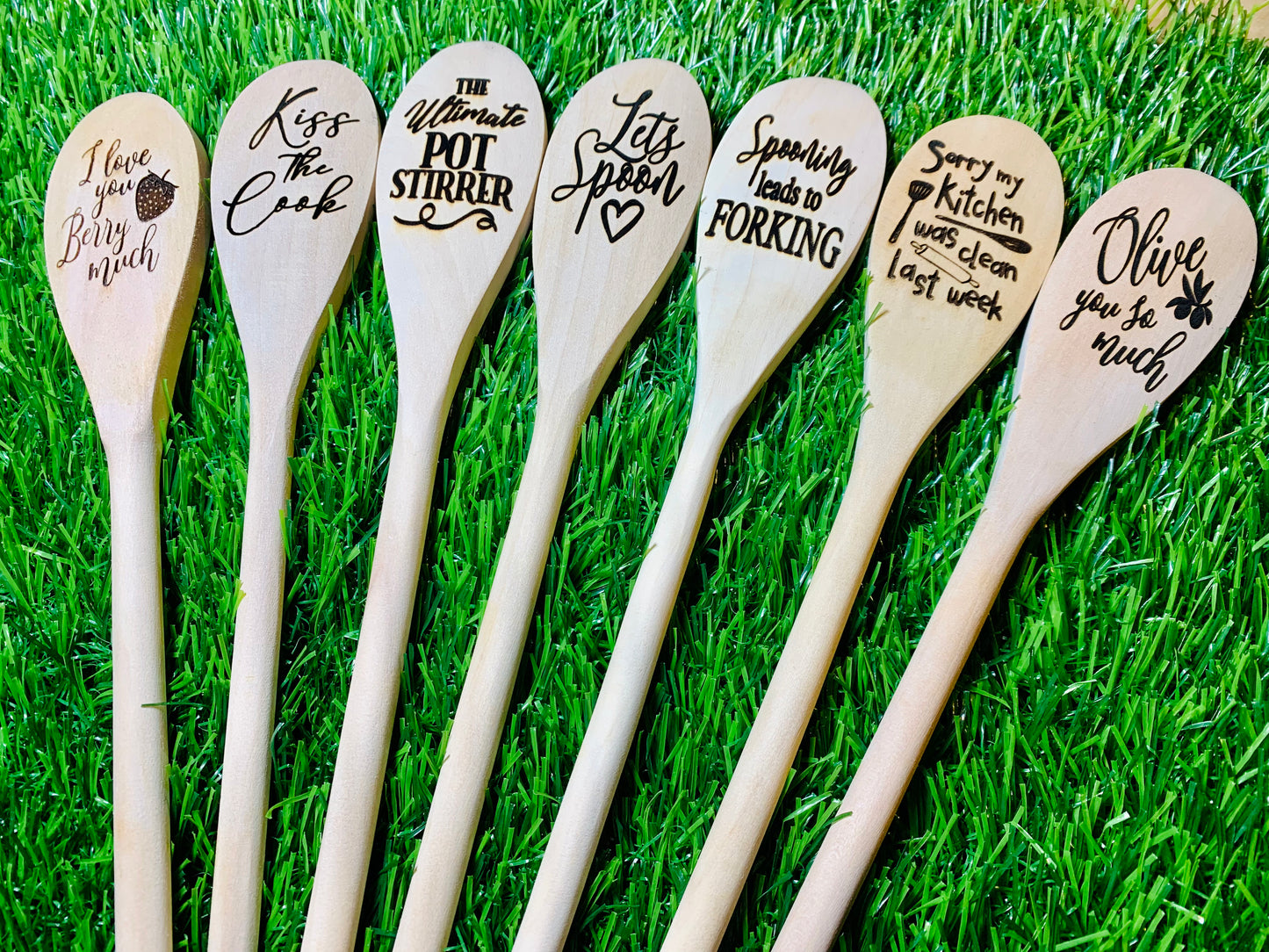 Valentines Day Love Wooden Engraved Spoons