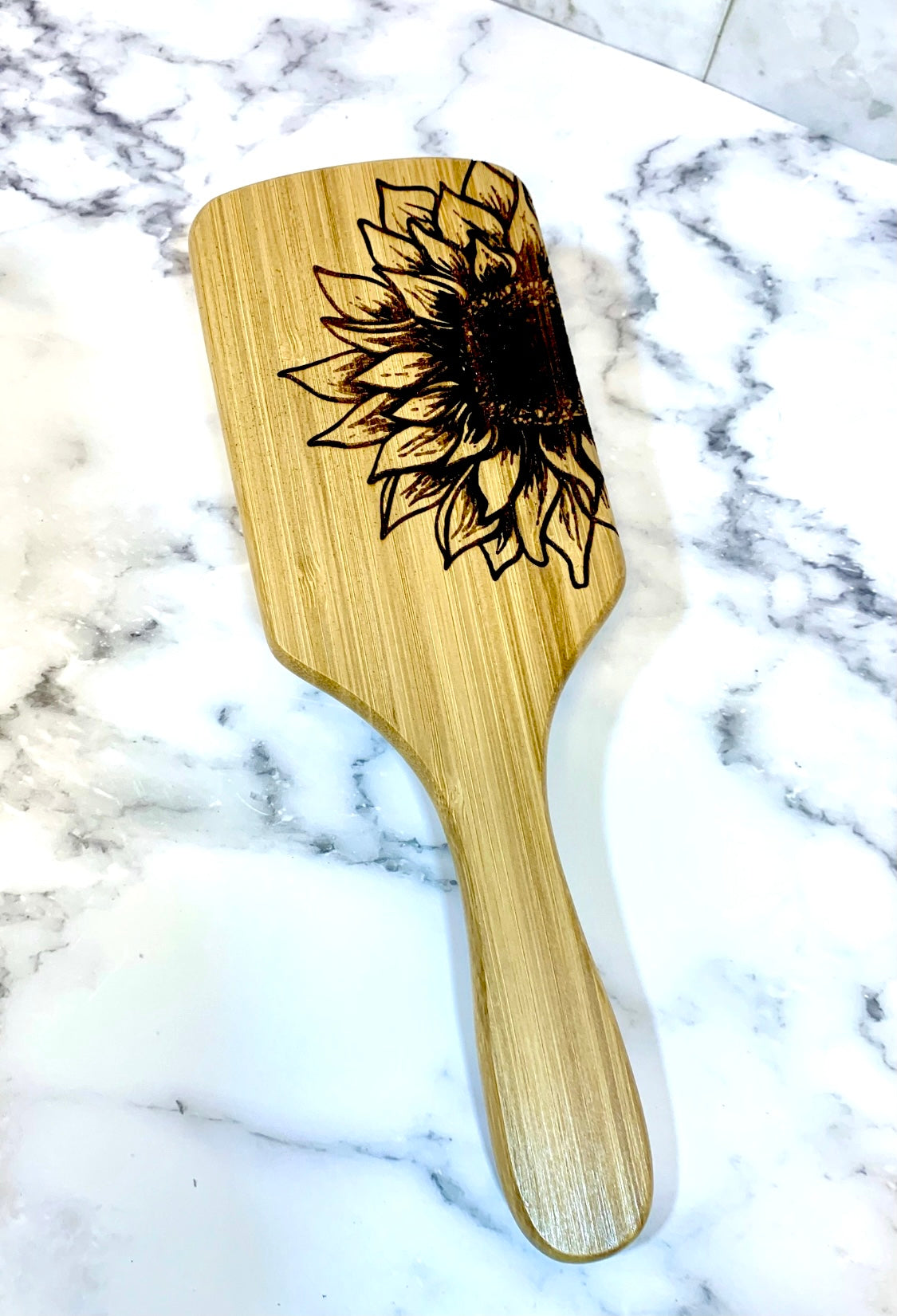 Sunflower Bamboo Hair Brushes - MixMatched Creations