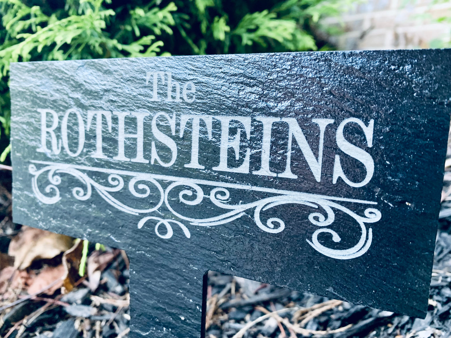 Personalized Last Name Slate Garden Stake - MixMatched Creations