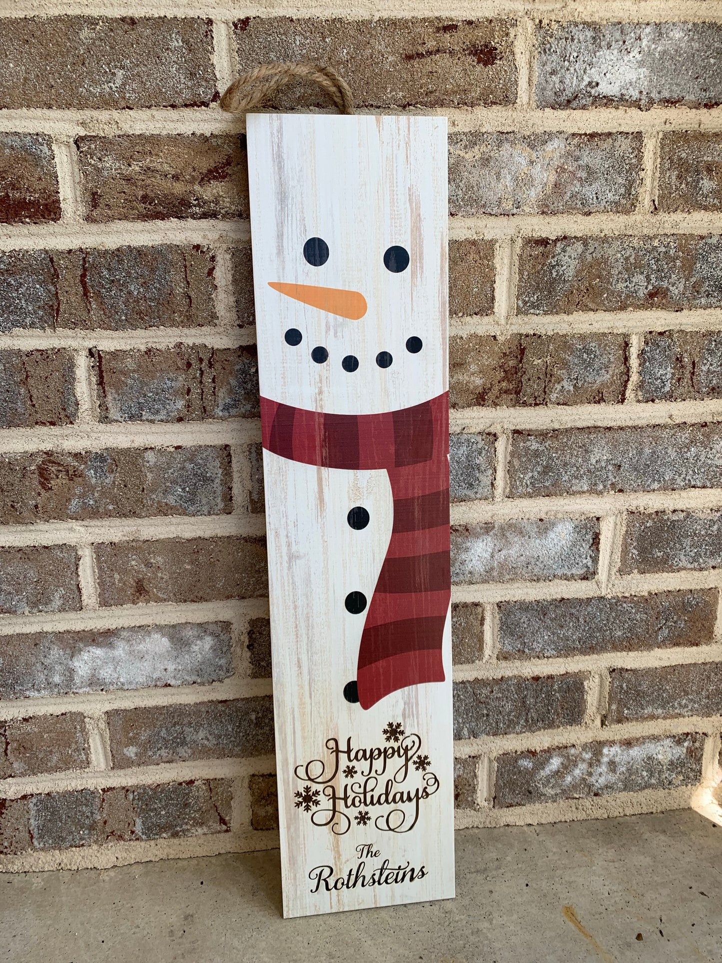 Personalized Porch Sign/Door Hanger Snowman Christmas Ornament - MixMatched Creations