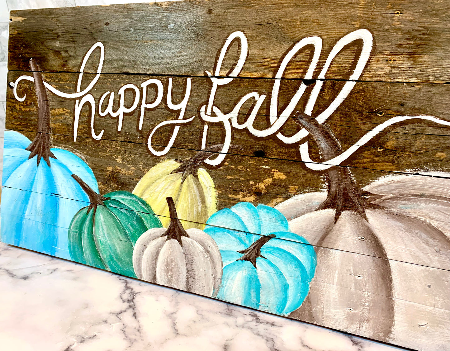 Happy Fall Autumn Painted Wood Sign