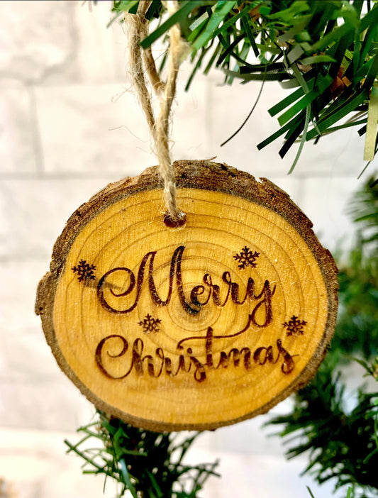 Merry Christmas Christmas Ornament Live Edge - MixMatched Creations