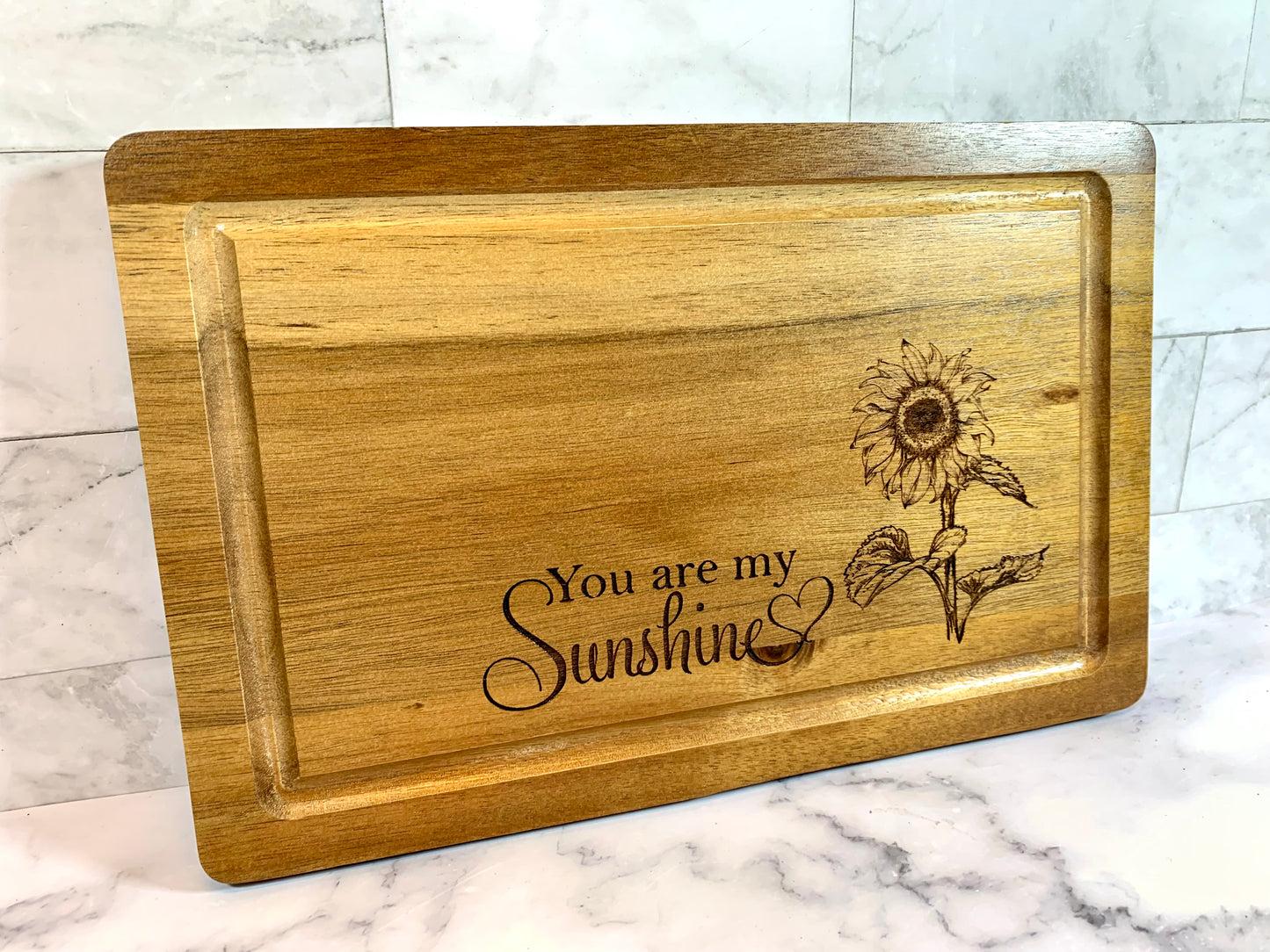 You Are My Sunshine Sunflower Cutting Board