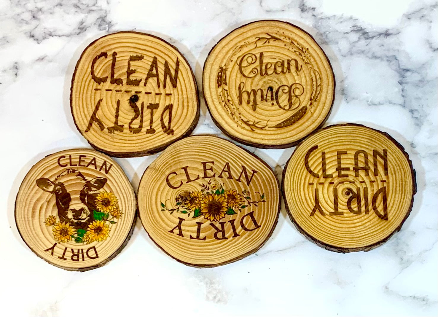 Dishwasher Live Edge Magnets Clean/Dirty - MixMatched Creations