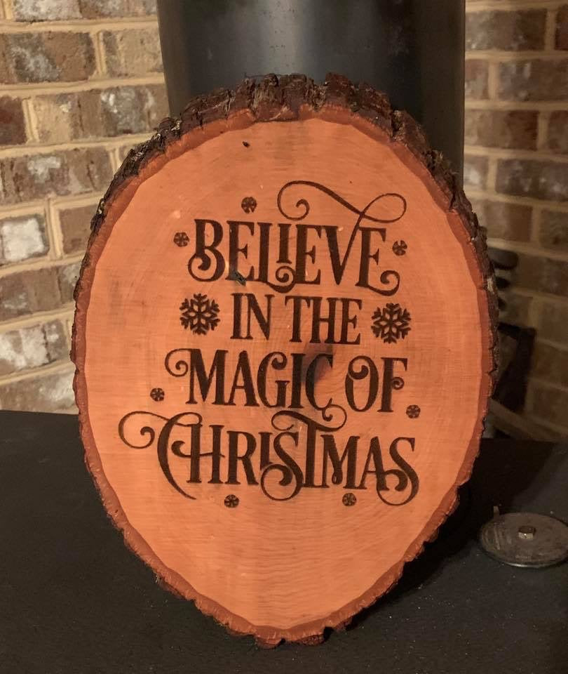 Believe In The Magic Of Christmas Live Edge Wood Sign - MixMatched Creations