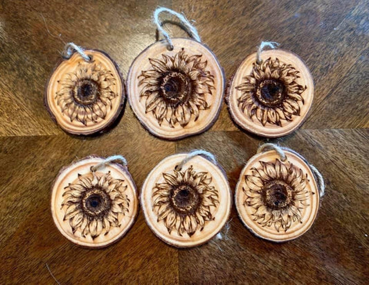Sunflower Christmas Ornament Live Edge - MixMatched Creations