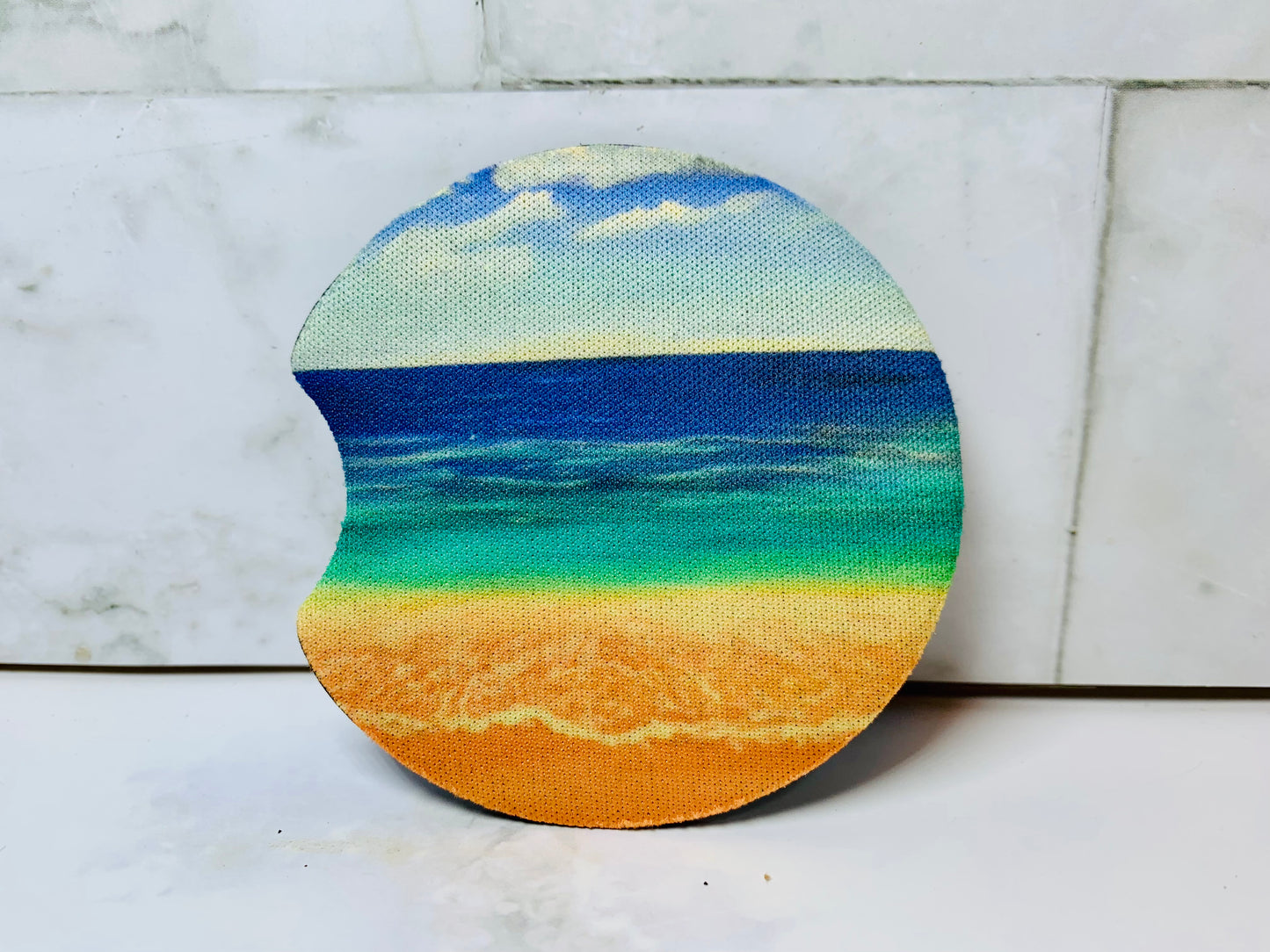 Sunflower And Beach Car Coaster Set of 2