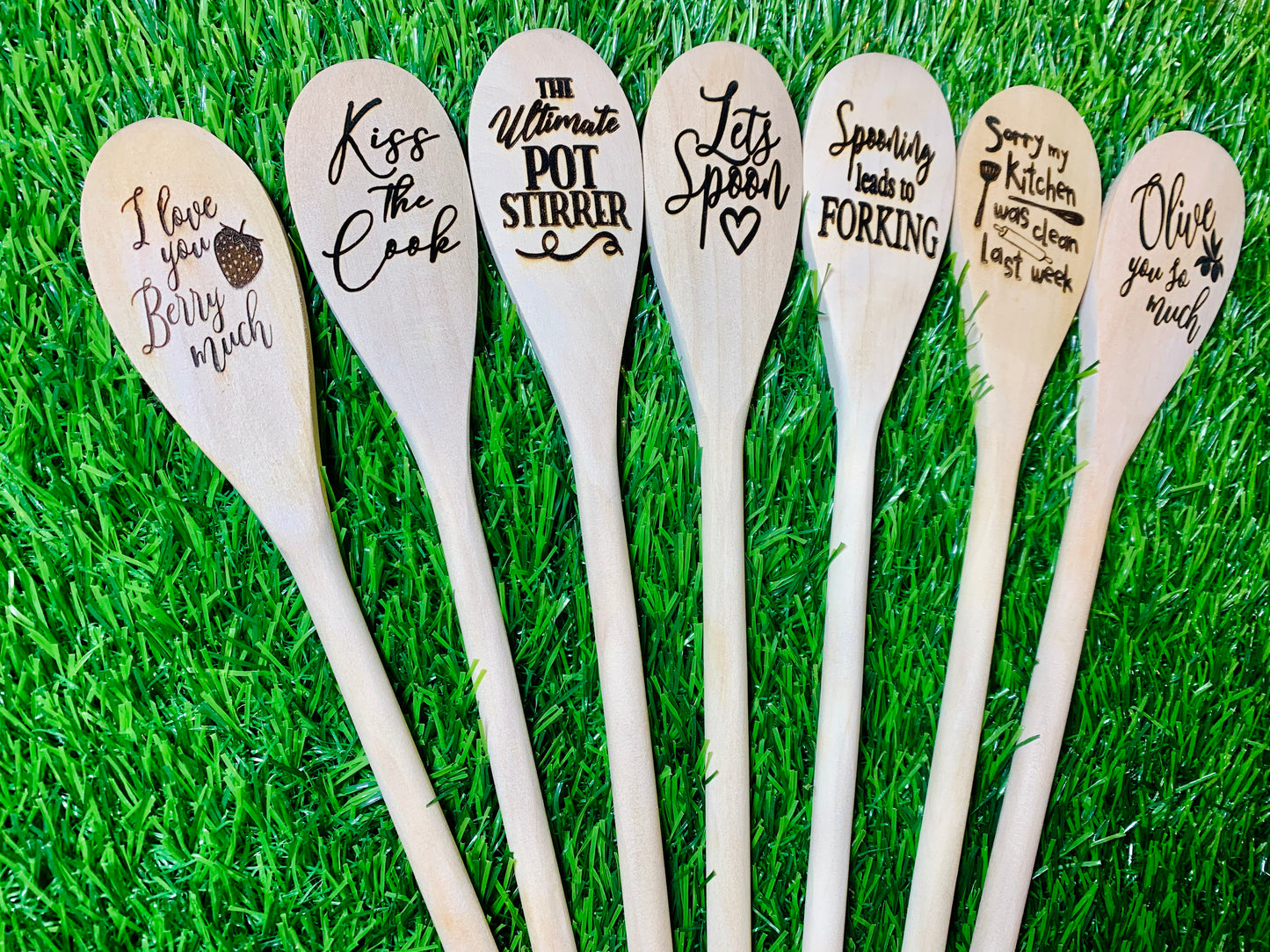 Valentines Day Love Wooden Engraved Spoons