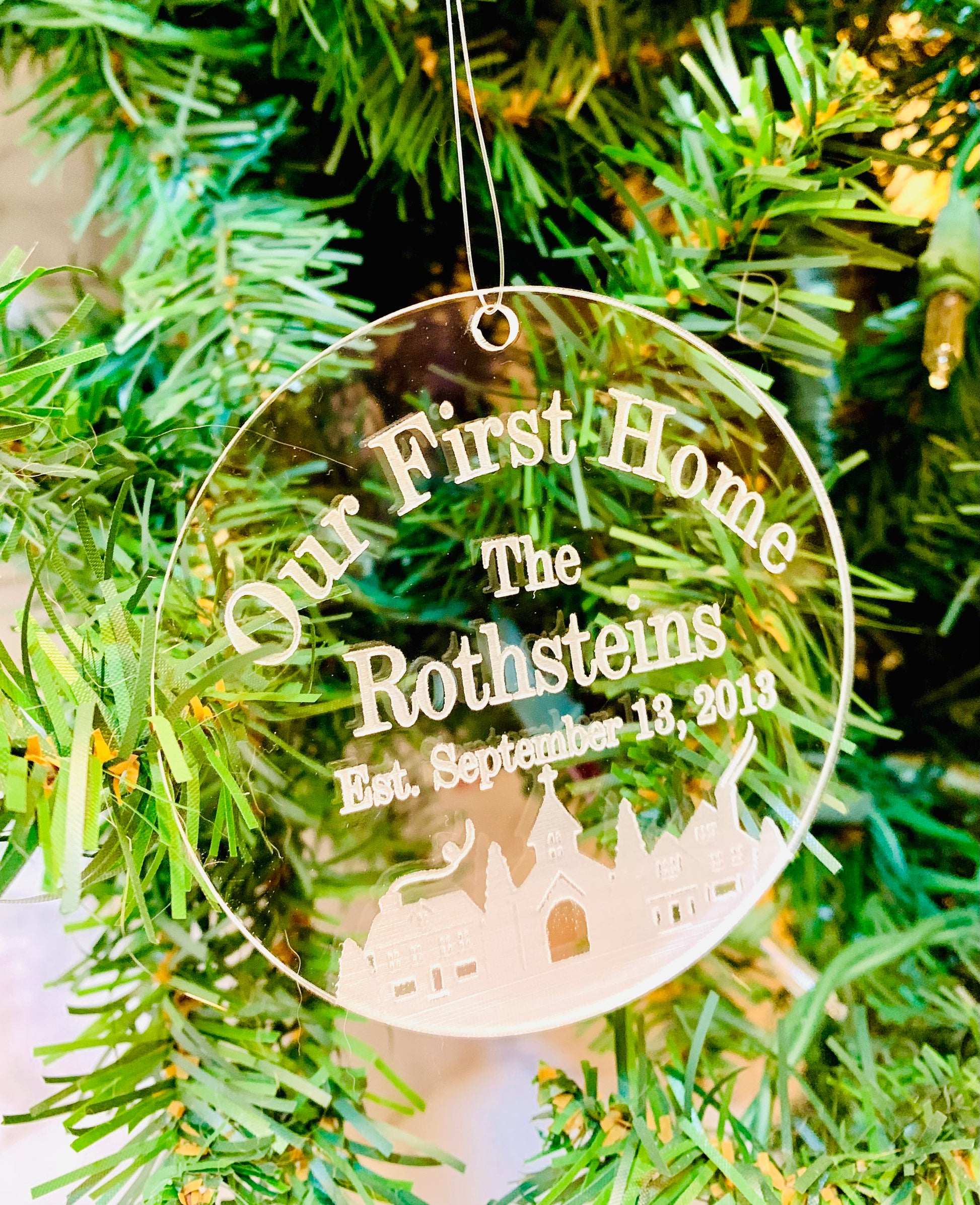 Our First Home Acrylic Christmas Ornament - MixMatched Creations