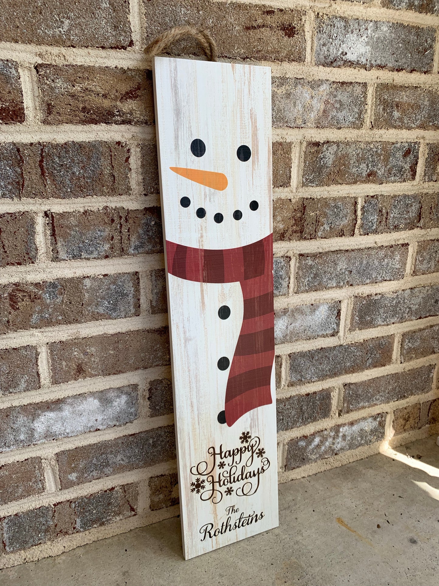 Personalized Porch Sign/Door Hanger Snowman Christmas Ornament - MixMatched Creations