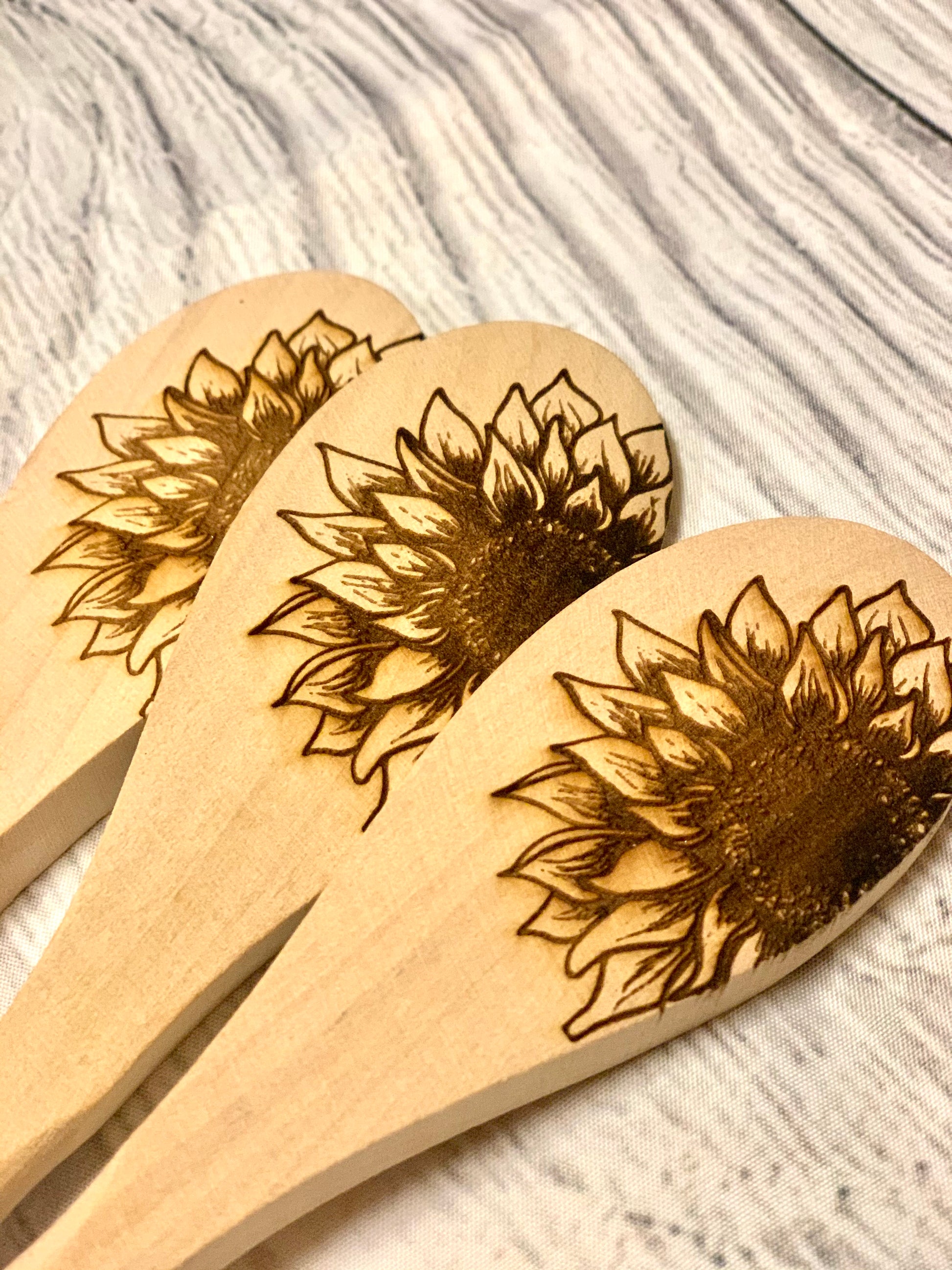 Sunflower Wooden Spoon - MixMatched Creations