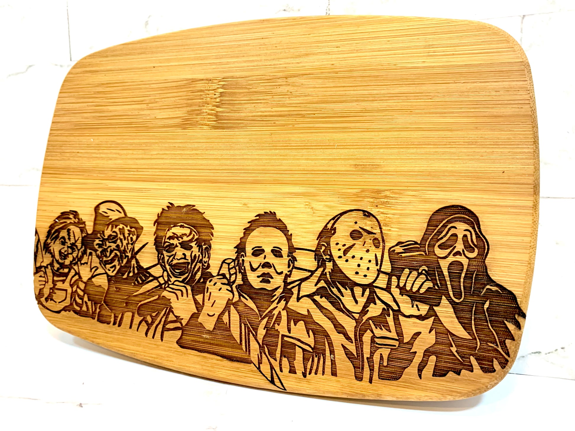 Horror Characters/Michael Myers/Jason Voorhes/Chucky/Freddy Kruger/Scream/Leather Face Cutting Board - MixMatched Creations