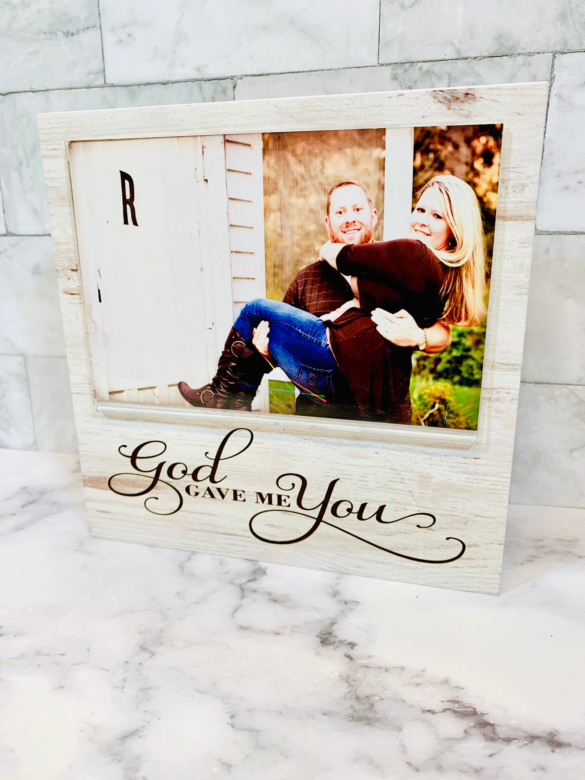 Romantic Personalized Picture Frames - Because of You - 4x6