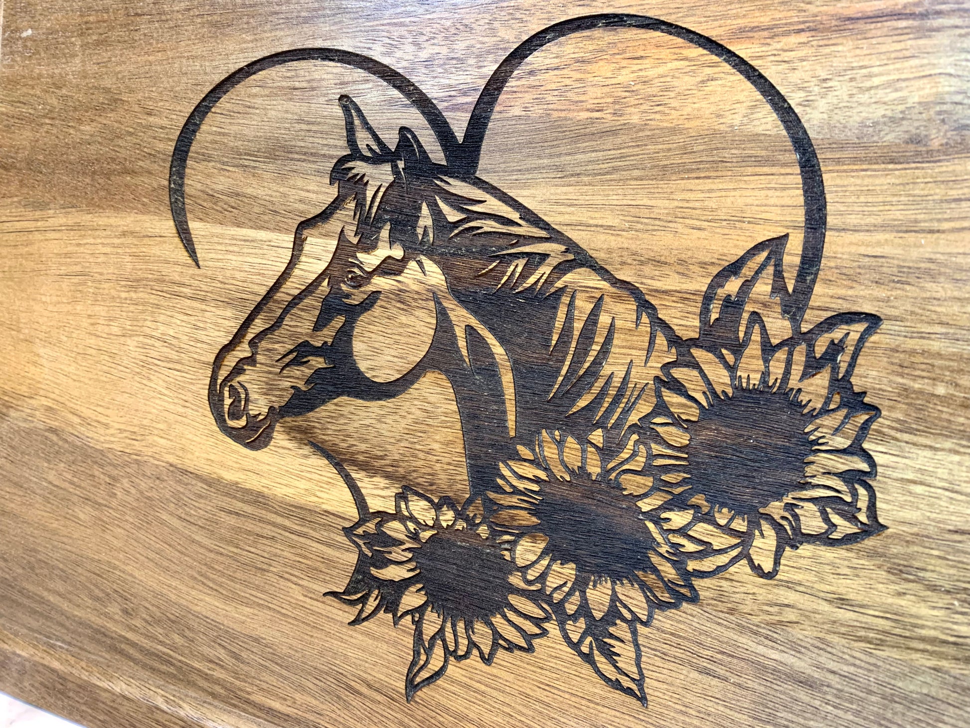Horse & Sunflower Cutting Board – MixMatched Creations