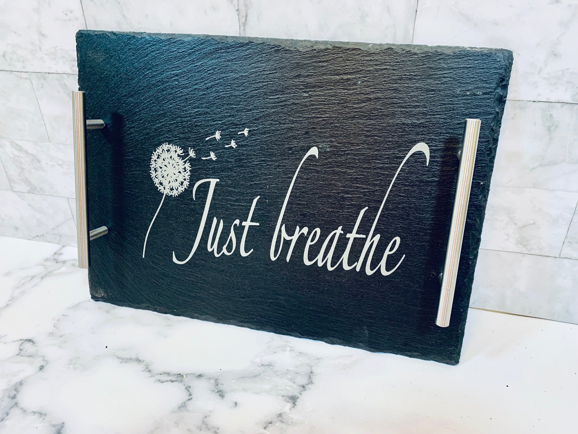 Just Breathe Slate Tray - MixMatched Creations