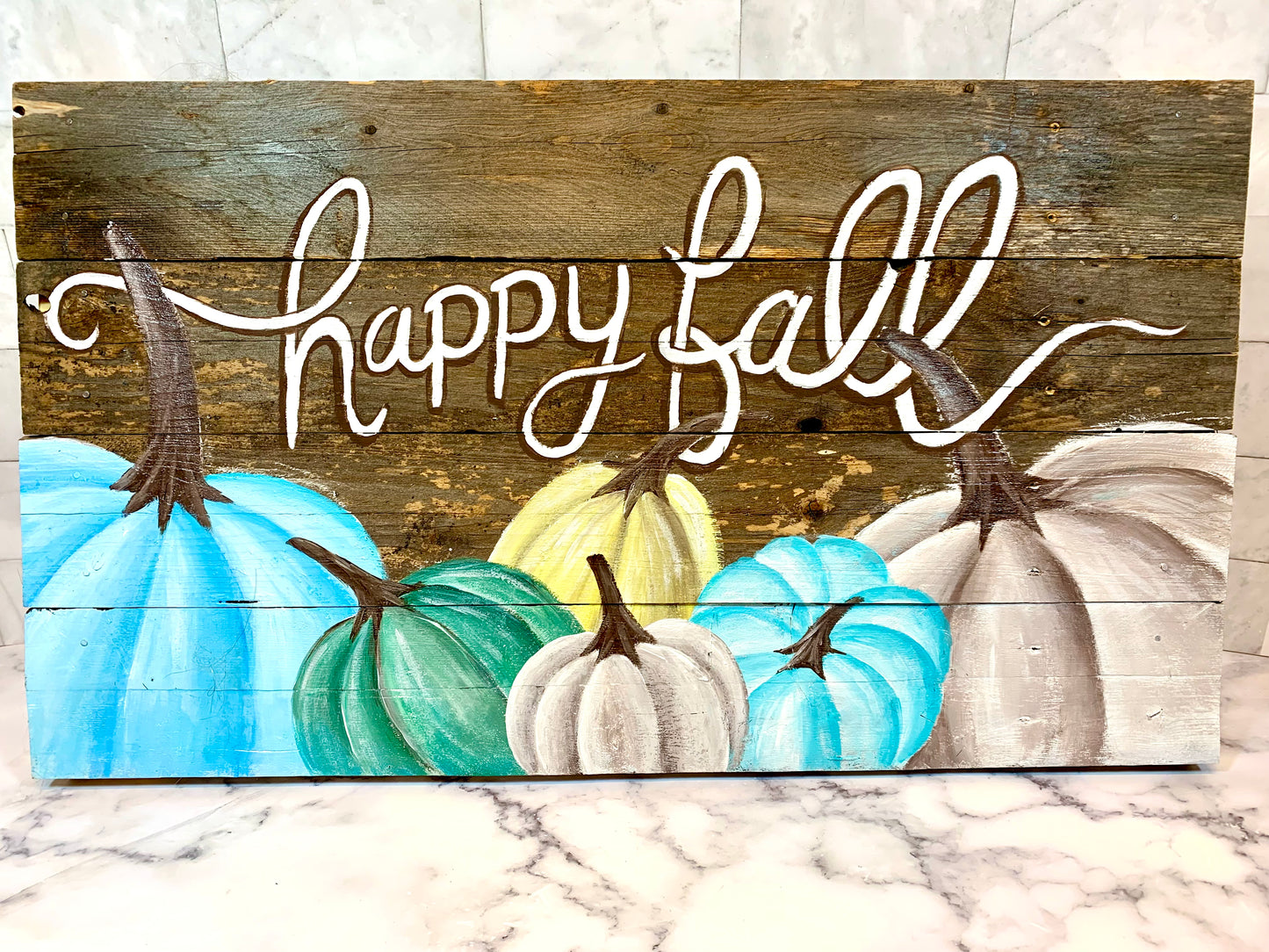 Happy Fall Autumn Painted Wood Sign