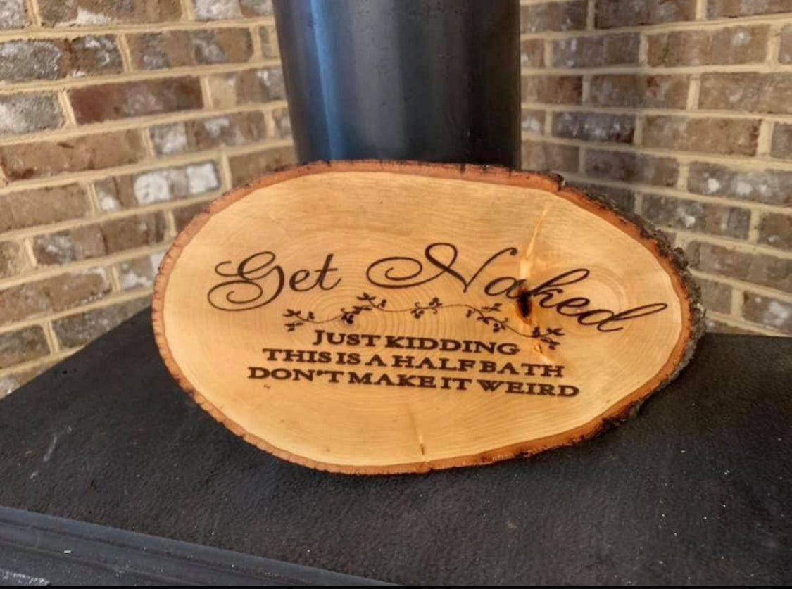 Custom Personalized Live Edge Wood Sign