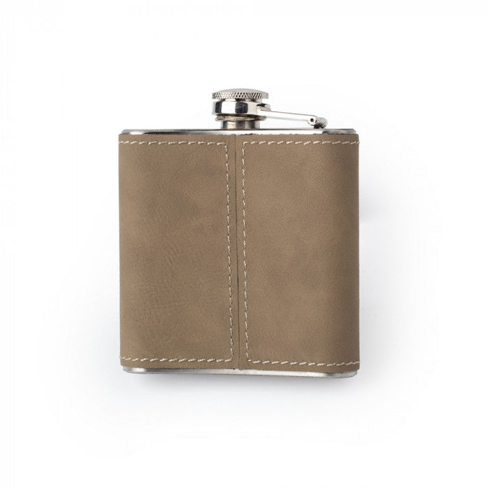 Personalized Faux Leather 6oz Hip Flask - MixMatched Creations