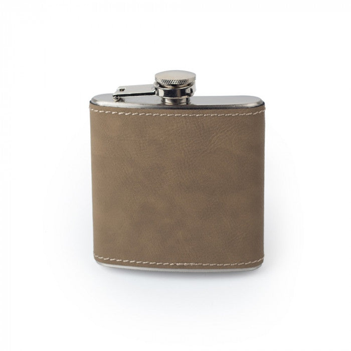 Personalized Faux Leather 6oz Hip Flask - MixMatched Creations